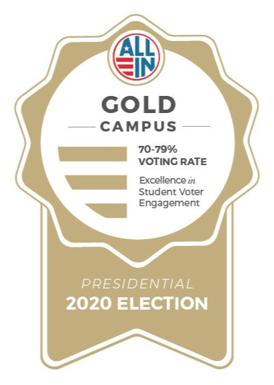 ALL IN - Gold Campus - 70-79% Voting Rate - Excellence in Student Voter Registration - Presidential 2020 Election