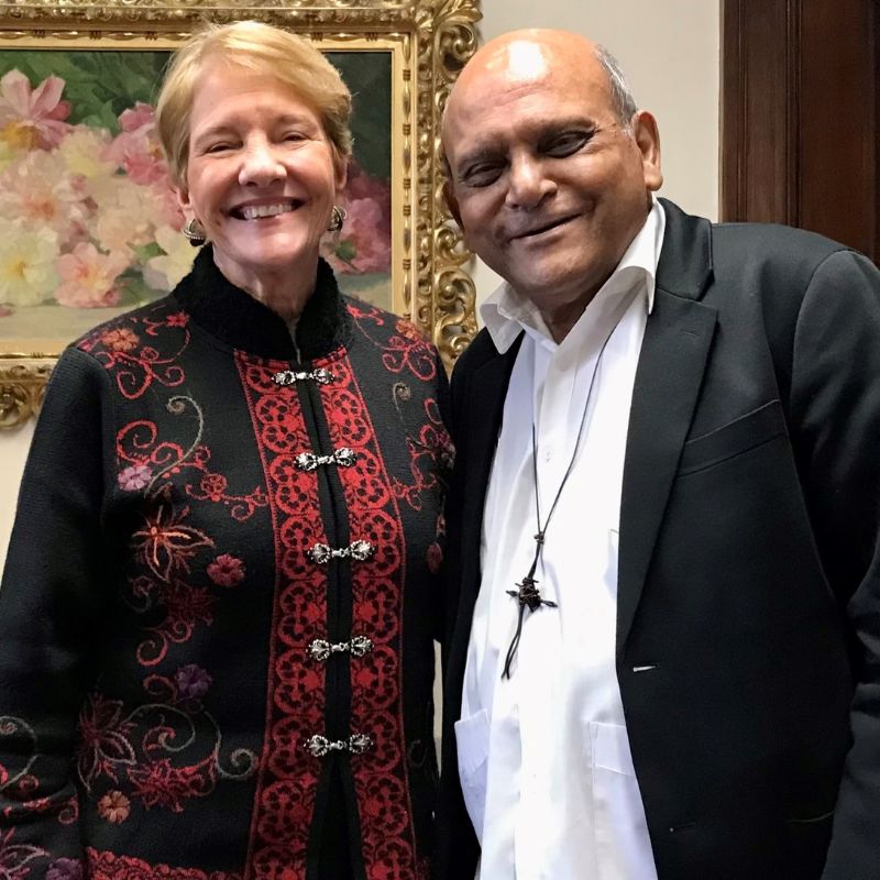 President Toni Hays and Monsignor Gregory Ramkissoon, founder of Mustard Seed Communities