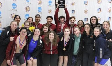Pride Swimming and Diving Team photo at 2024 GNAC Championships