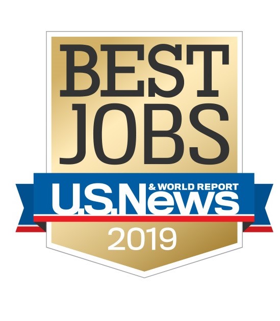 Shield Logo that says Best Jobs, US New Report, 2019