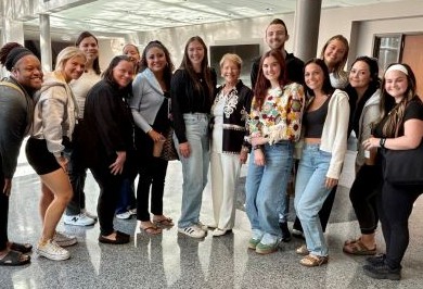 President Hays and Dean Higgins with new ASN students