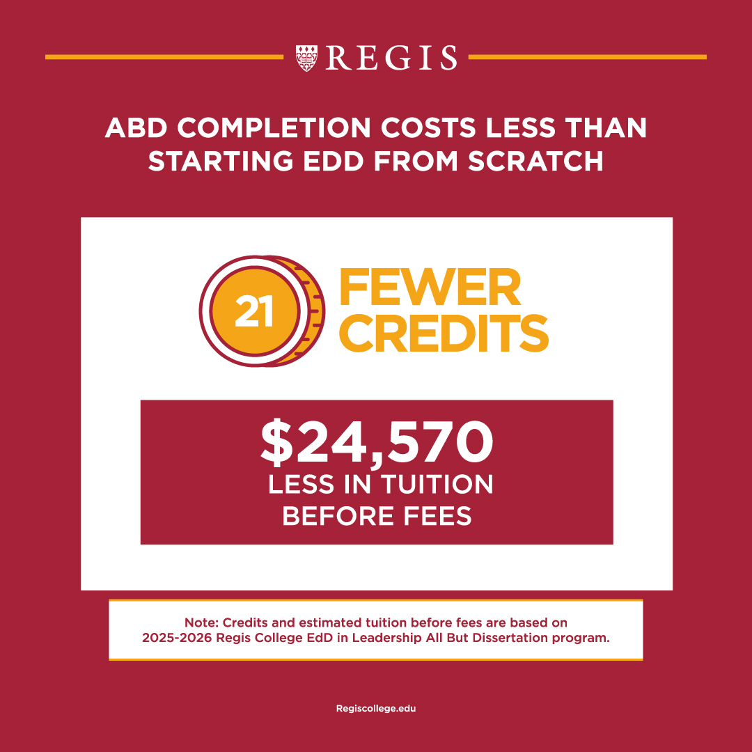 ABD Completion costs less than starting an EdD from scratch.