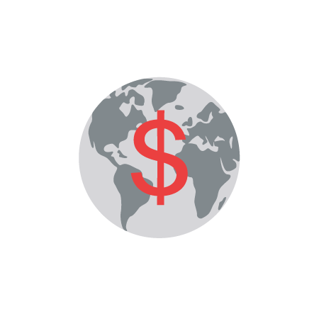illustration of globe with dollar sign