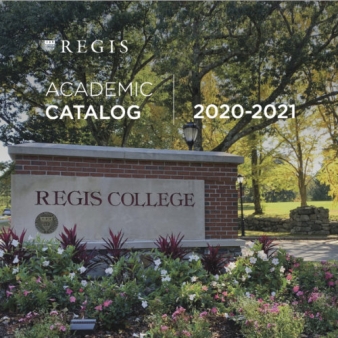 Cover of the Regis College 2020-2021 Academic Catalog