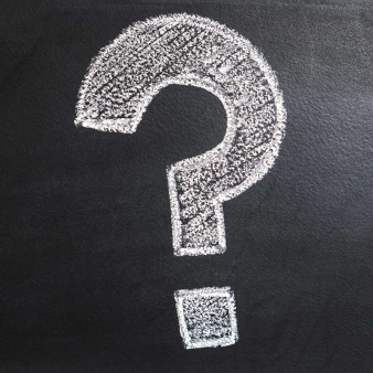 Question mark on a chalkboard