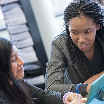 Two students studying together