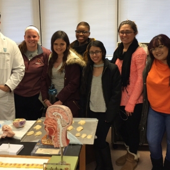 Regis College neuroscience students visiting Harvard Brain Bank