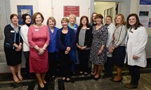 Group gathered for a photo at the dedication of the Nursing Resource Center
