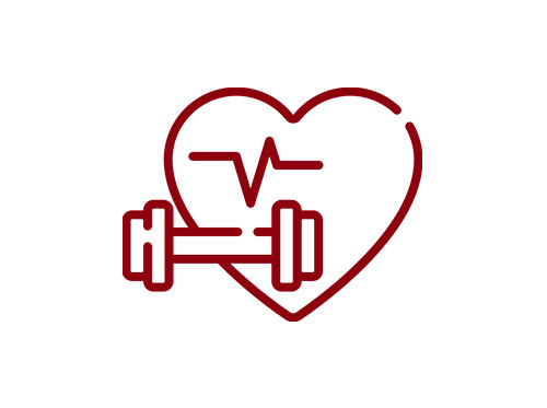 Heart and dumbbell