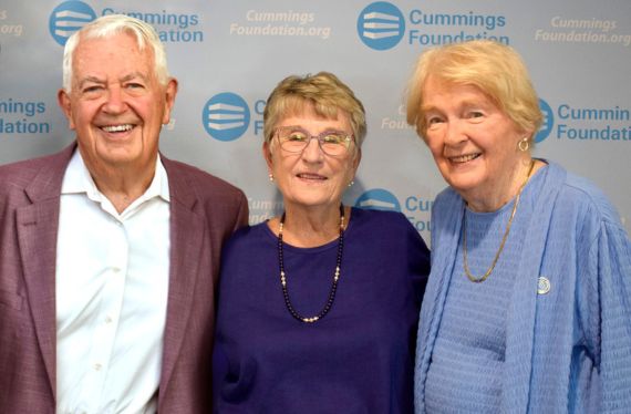 Bill and Joyce Cummings pose with Rep. Carol Donovan